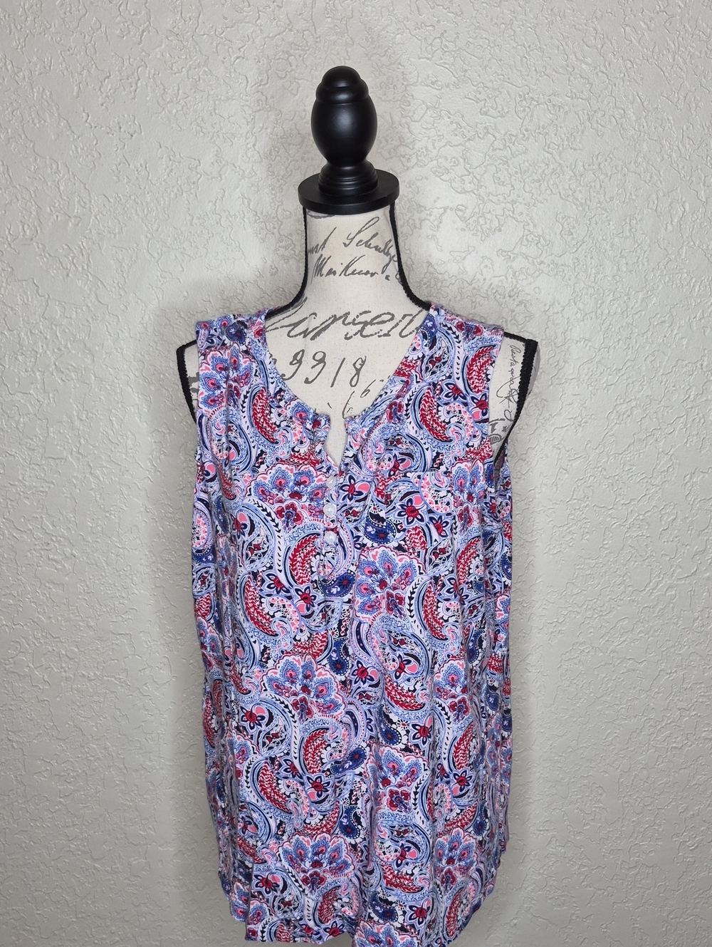 Kim Rogers Multicolored Paisley Tank Top Size XL‎